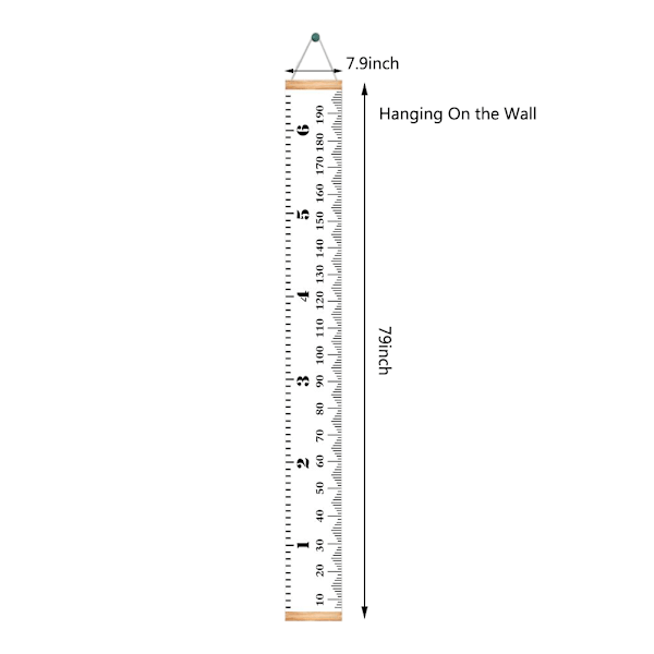 Høydediagram Henge Grå 2 Skalaer Nøyaktig Lett å Lese Høydelinjal for Barn Baderom Vegg Vindu Hjem