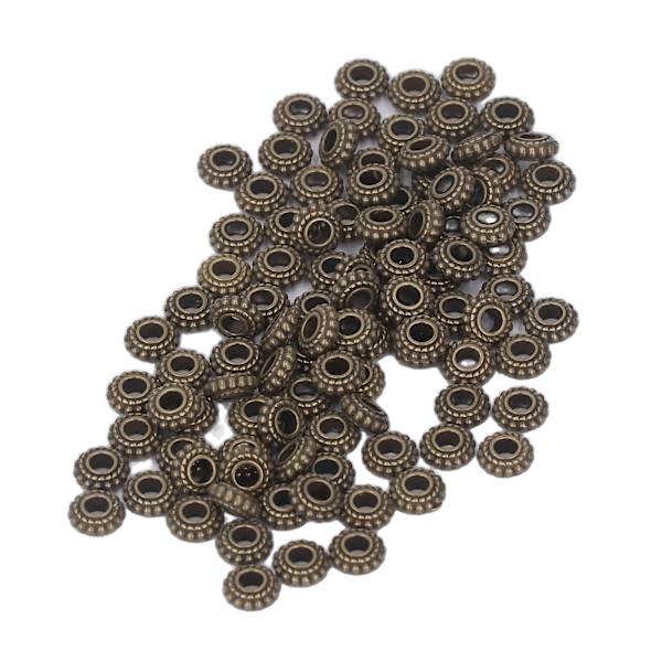 100 st Antika brons distanspärlor 3 mm håldiameter DIY Hantverk zinklegering distanspärlor för hängen Smycken
