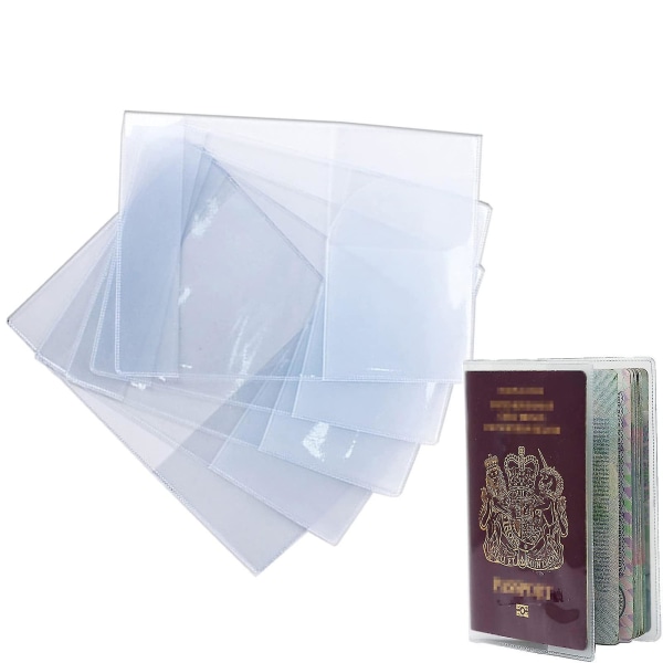 10 kpl kirkkaita ja läpinäkyviä passinsuojakuoria, PVC läpinäkyvät suojaavat passinpidikkeet vakiokokoisille passeille