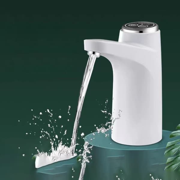Elektrisk vattenflaskpump Smart trådlös vattendispenser Automatisk dricksvattenpump med fat Vit 03