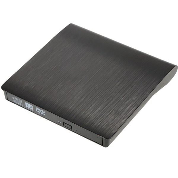 Ultra Slim Portable USB 3.0 DVD-RW ekstern DVD-stasjon-brennerbrenner for Linux Windows Mac OS, modell: svart