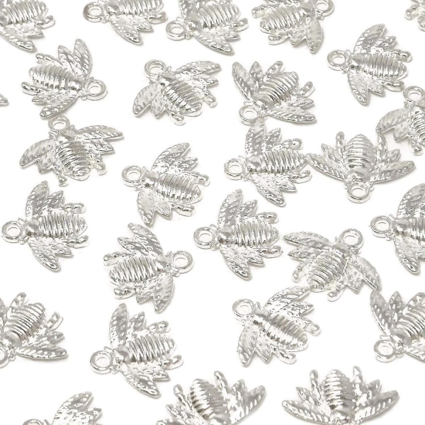 60 stk Alloy Bee Honeybee sjarmanheng, tilbehør til å lage smykker til å lage smykker (bronse) White