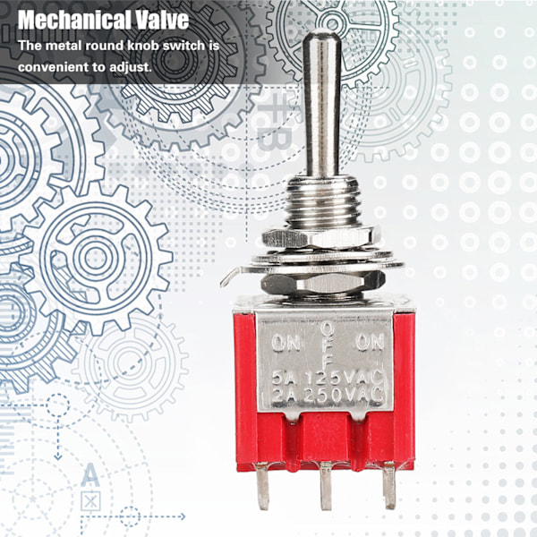 5 ST MTS-303 minivippomkopplare 3PDT 9 Pin3 Position On OFF on