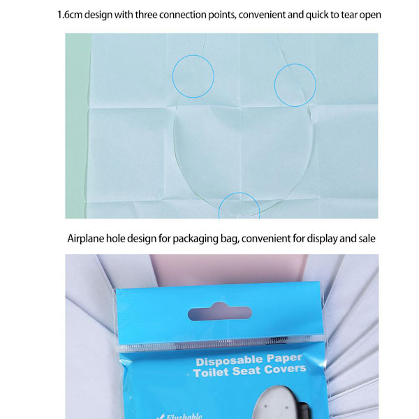 10 ark sätesöverdrag Papper Toalettset Toaletter Tillbehör för Resande Vuxna Barn Baby