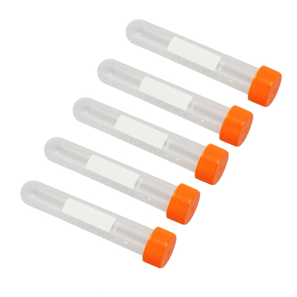 100 st 10 ml centrifugrör med lock Exakt klar skala Säker spiral centrifugalprovrör för vetenskapliga experiment