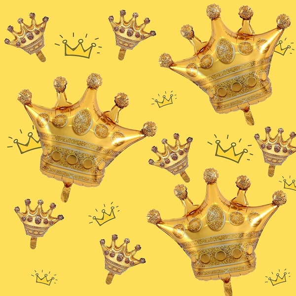 14 kpl kruunuilmapalloja Royal Baby Shower -koristeisiin - kultakruunuilmapallot syntymäpäivähääihin Prinsessa prinsessabileisiin joulujuhlien sisustus, alumiinia