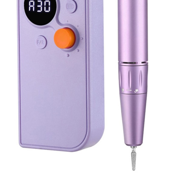 UV101 Negleboremaskine LED-skærm 0‑30000RPM genopladelig neglefil sæt lilla