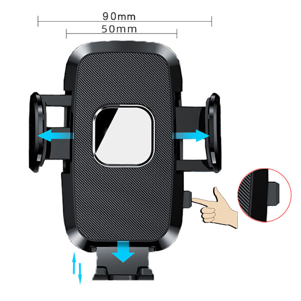 Mobiltelefonholder Snap On Fixation 360 graders rotasjon Telefon Vindusfeste Sugkopp