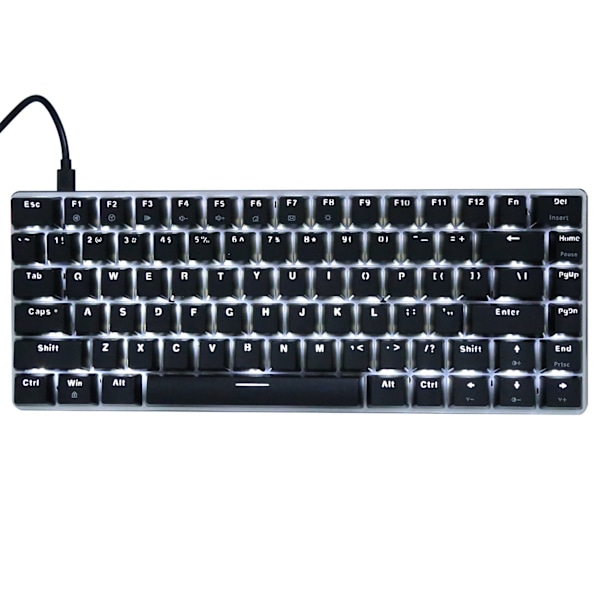 Ajazz Mechanical Keyboard 82 Key Gamer PC Bärbar dator USB-spelutrustning AK33Blue Switch Svart tangentbord Vitt ljus