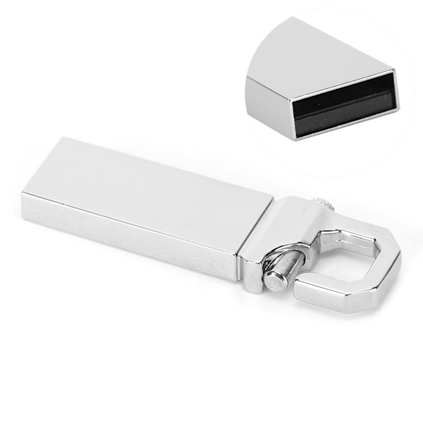 U Disk Memory Stick USB 2.0 Metal Mini Bærbar med Spændeform Computer Tilbehør Grå128G