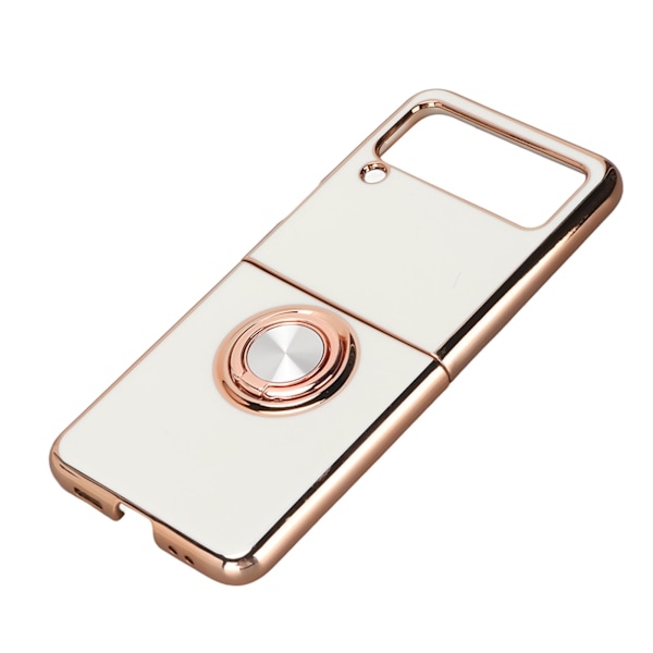 Smartphone Skyddsfodral Magnetiskt telefonskydd för bil med 360 graders rotation Finger Loop Stand för Z Flip 3 Vit