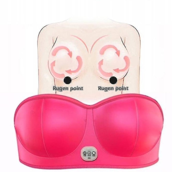 Elektrisk brystforstørrelse Massager Brystforstærker Booster Varmebryststimulator Red Plug in