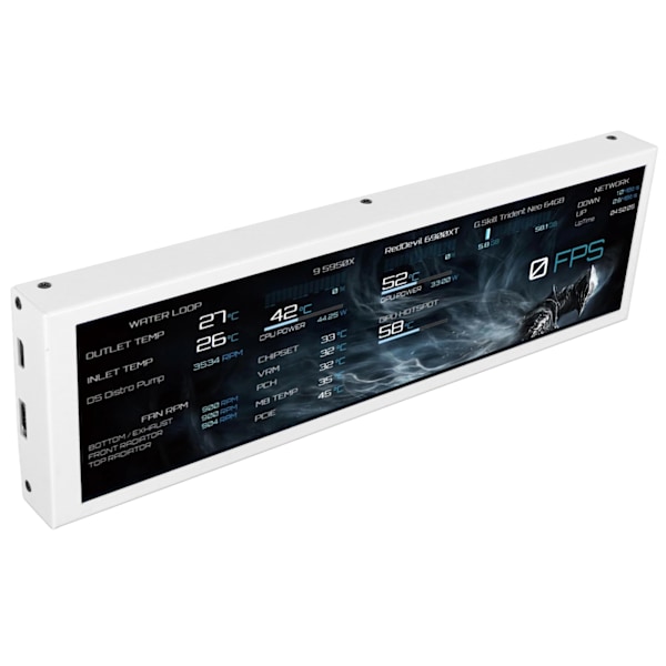 8,8-tommer computer temperaturmonitor 1920x480 60Hz til AIDA64 CPU GPU SSD Data Temperaturmonitor til Raspberry Pi til Windows Hvid