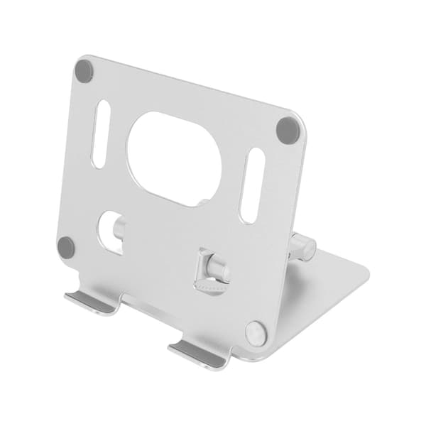 Justerbart Tabletstativ 360 Graders Rotation Foldbart Hul Kølende Aluminium Legering Desktop Tabletstativ Holder Sølv