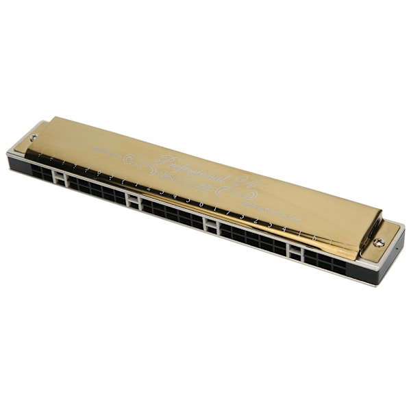 Munnspill Profesjonelt munnstykke Nybegynnergaver 1,2 mm messingbunnplate 24-hulls polyfonisk (Golden G# Key)