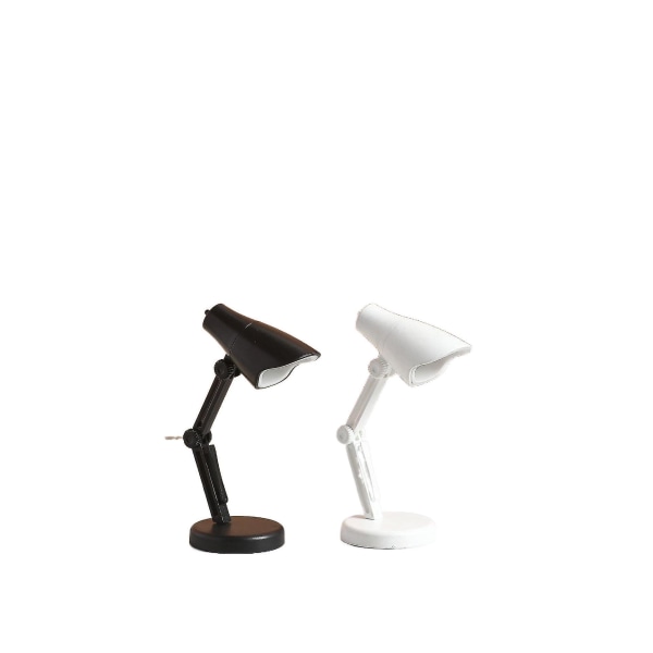 2 stk Mini liten bordlampe Led sammenleggbar bærbar liten nattlampe Magnetisk sug varm farge Øyebeskyttelse Lesebordlampe med klips LD02-black