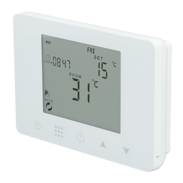 Trådløs RF-temperaturstyring Programmerbar LCD-baggrundsbelyst display Smart elektrisk varmetermostat