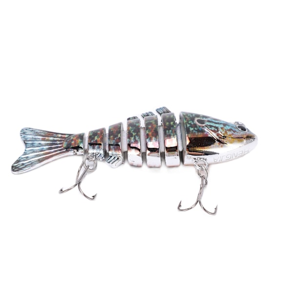 Lure Multi Jointed Swimbait Multi Sektions Fiske Hard Bait med 2 Krog til Bas, Ørred, Ferskvand, Saltvand 2#