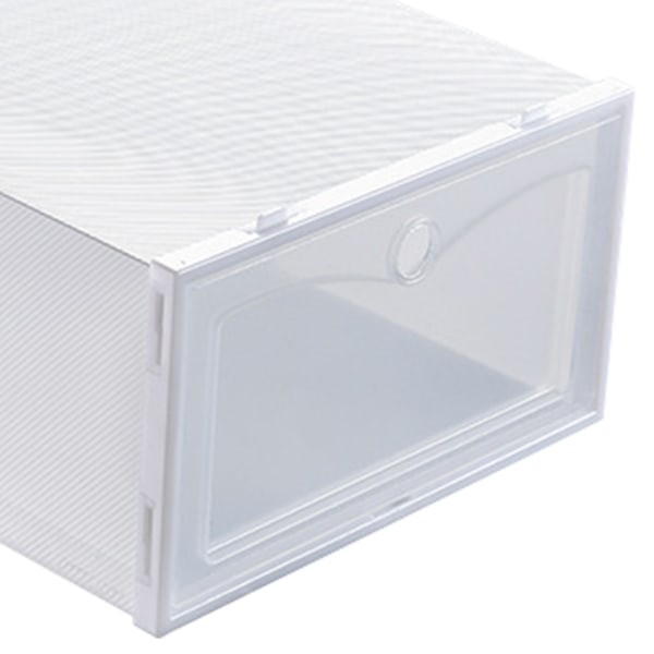6 stk. Sko Opbevaringsboks Stor Hvid Tyk Transparent Clamshell Sko Organizer Case til Hjemmet