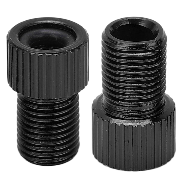 2 stk/sæt Presta til Schrader cykelventilomformer Slidstærk mountainbike pumpe adapter Sort