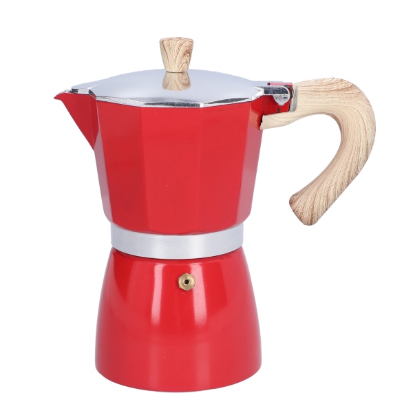 300 ml kaffekanna Moka Maker kaffekokare för gasspis Etanolspis Elektrotermisk ugn Röd