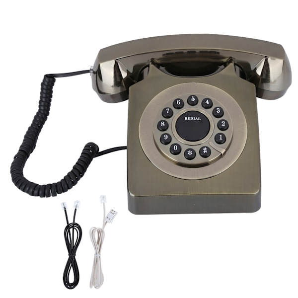 Europæisk Hjem Vintag Multifunktionel Telefon Høj Definition Opkald Stor Tydelig Knap Antik Bronze