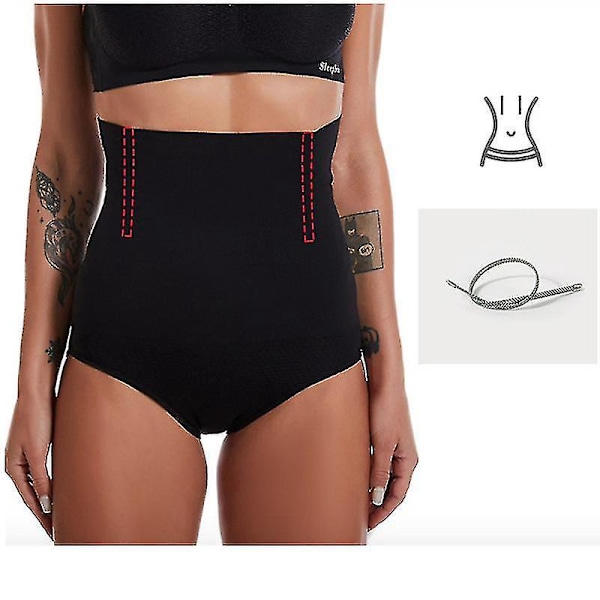 Dame Seamless Højtaljet Tummy Control Butt Lifter Shapewear Girdle - Sort (3XL/4XL)