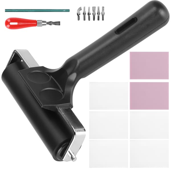 Gummi Carving Kit Stämpel Block Making Set Printmaking Printing Art Craft with Cutter Tools