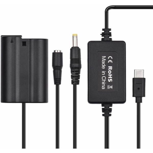 USB Type-C-kabel till EP-5B Dummy-batteri med PD Quick Charge Protocol för Nikon Z7 Z6 D800 D850 D810 D7200 D7100 D7500