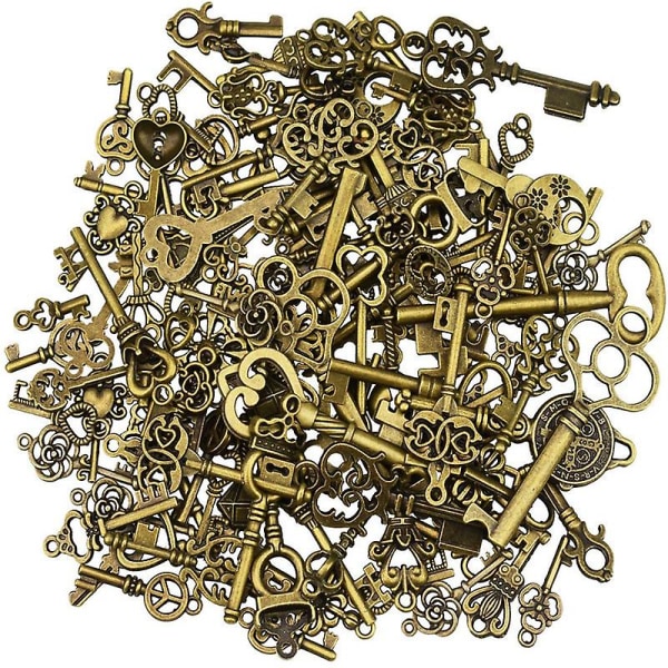 125 stk Vintage skjelettnøkler Flyvende nøkler Charms for gjør-det-selv-smykker å lage bryllupsfest favoriserer rominnredning