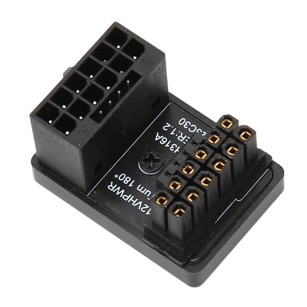 GPU PCIe-stik 600W 12V HPWR 16P til 16P Han til Hun 180 Grader GPU Strømadapterkort til Stationær Computer PH316 Sort