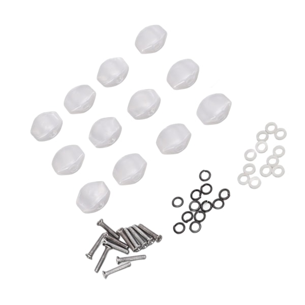 12 st Guitar Tuning Pegs Knappar Plast Maskin Head Tuner Knoppar för Folk Klassiska Gitarrer Små fyrkanter