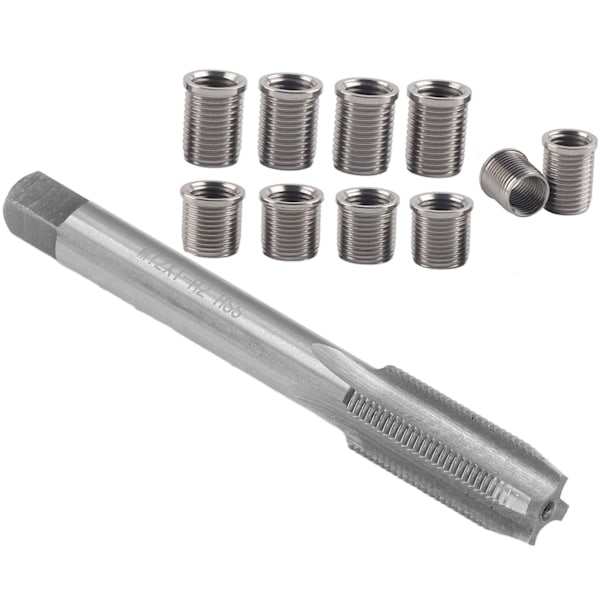 Reparationsværktøj til tændrørsgevind M10x1.0 Bolt + M12x1.0 Tap Biltilbehør Hardware Kit