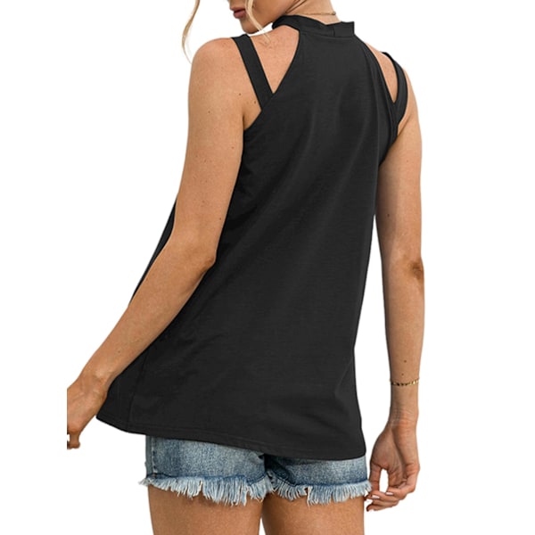 Sort Tanktop med Bare Skuldre til Kvinder, Sommer Strandvest