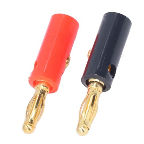 40 stk Bananhøjttalerstik Ledningsstik 4 mm diameter Forgyldt messing Rød Sort Universal
