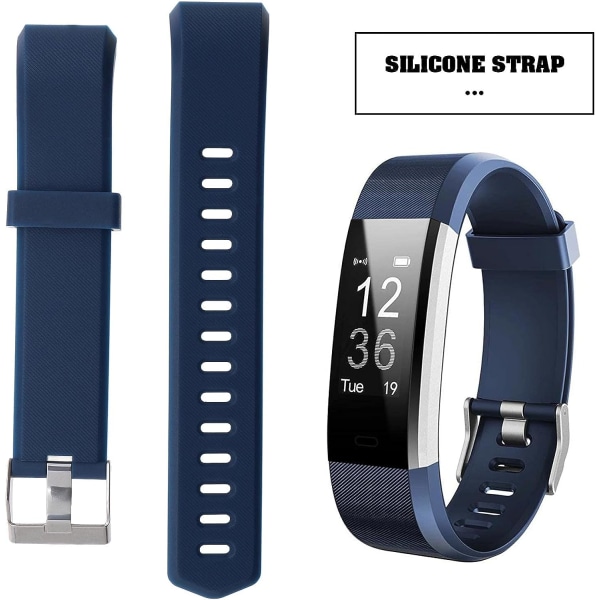 Silikone urrem Kompatibel med ID115Plus HR Smartwatch Urrem Quick Release Strap til håndled Størrelse 170mm-225mm