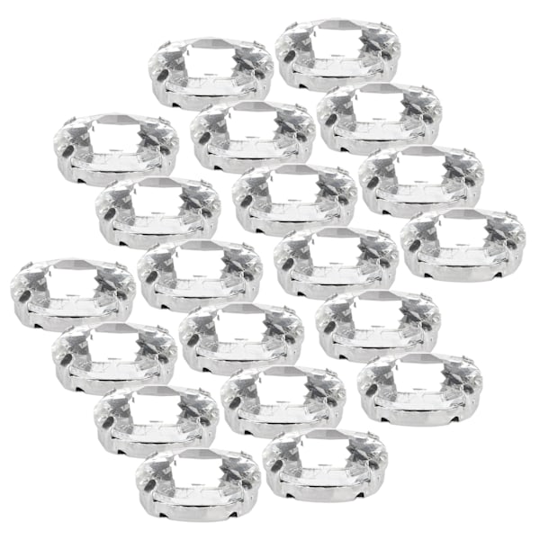 20 st Klös Rhinestones Glänsande DIY Handsömnad Skodekoration Klädtillbehör (18 x 13 mm Oval Form)