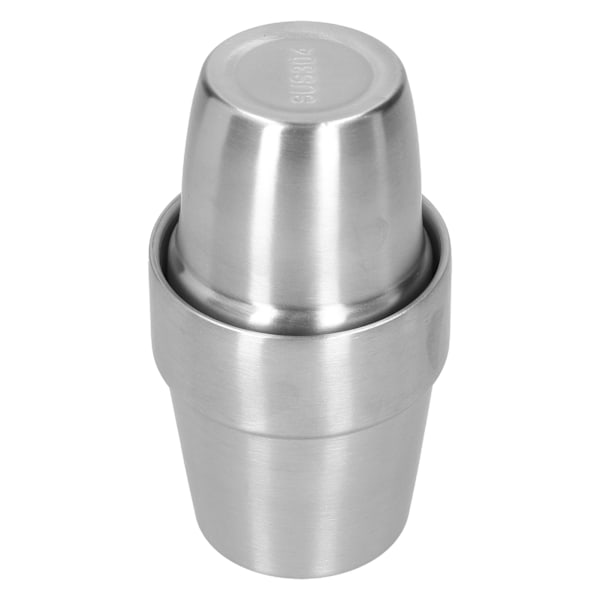 2 stk rustfrit stål dobbelvæggede kopper restaurant øl krus vand kaffekop (180 ml 300 ml)