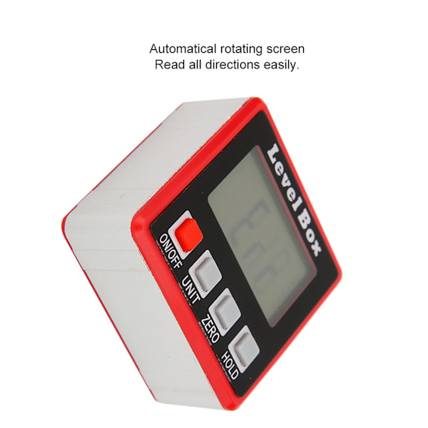 Digital display vinkelmätare mätverktyg Automatisk bakgrundsbelysning 4-knapp inbyggd magnet