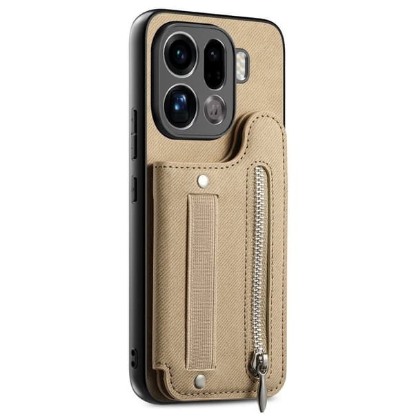 Oppo Find X9 Pro Plånboksfodral Konstläder RFID-skydd - Khaki