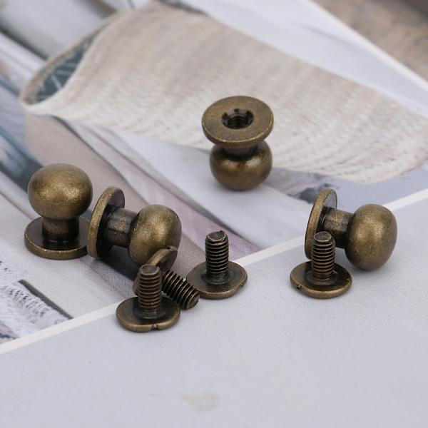 20ST 9 x 8 mm gør-det-selv kobbernitter med rundt hoved Nippel Nagelpose Sko Tilbehør til læder Bronze 9 x 8 mm