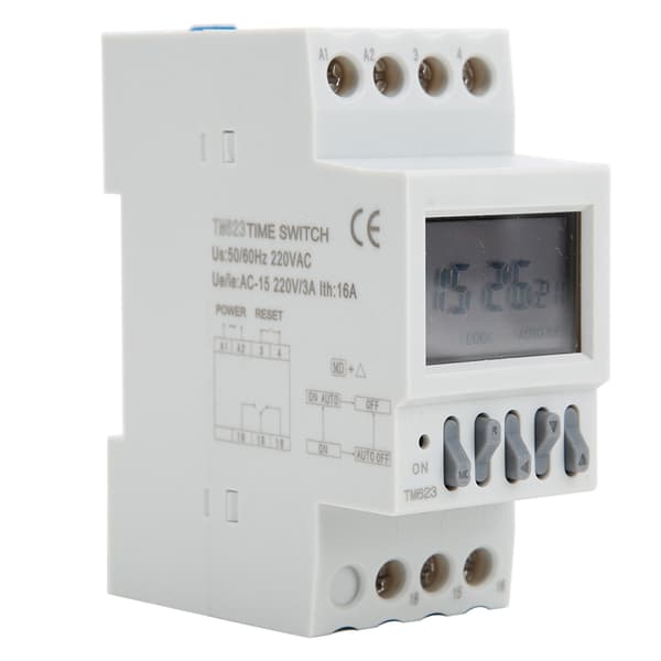 TM623 Timer Switch Breddegrads Automatisk justering Smart Switch Timer 8 Til 8 Fra AC220V
