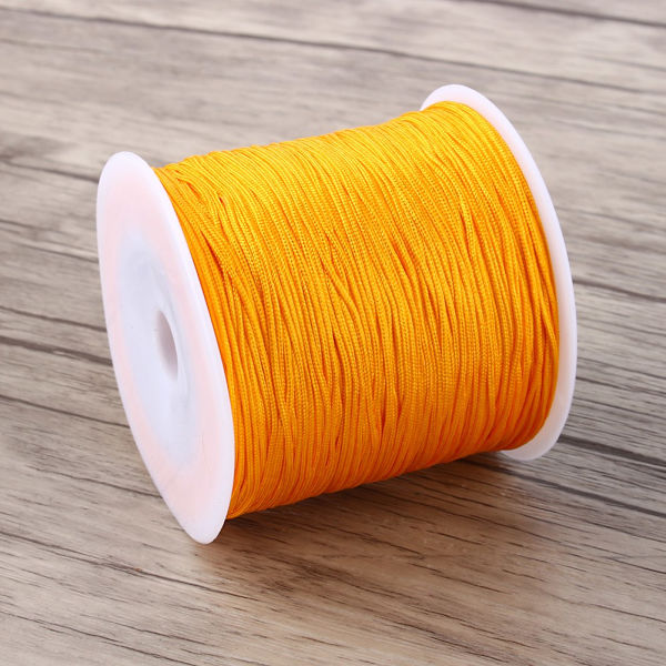 100M x 0,8mm Nylon Kinesisk Knot Sladd Rattail Macrame Shamballa Tråd Gyllene