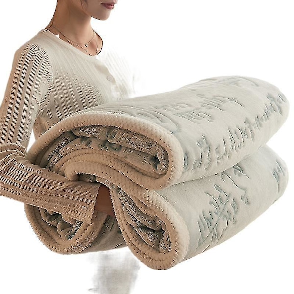 Tykt og varmt vintermælkefleece dobbeltsidet flannels tæppe 150*200cm - Multifunktionelt tæppe