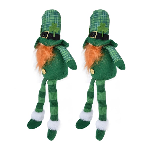 2st St Patrick's Day Gnomes Plyschdekoration Lycka till Leprechaun Doll Dekorationer för hem Bordsdekorationer Grön hatt