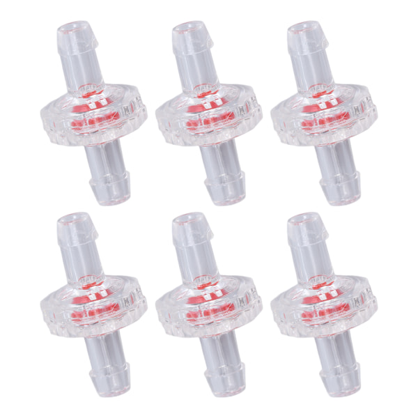 10 stk. backventil 1-veis PP plastslange Vannstopp membran hulling for luftinntaksmating 5 mm transparent