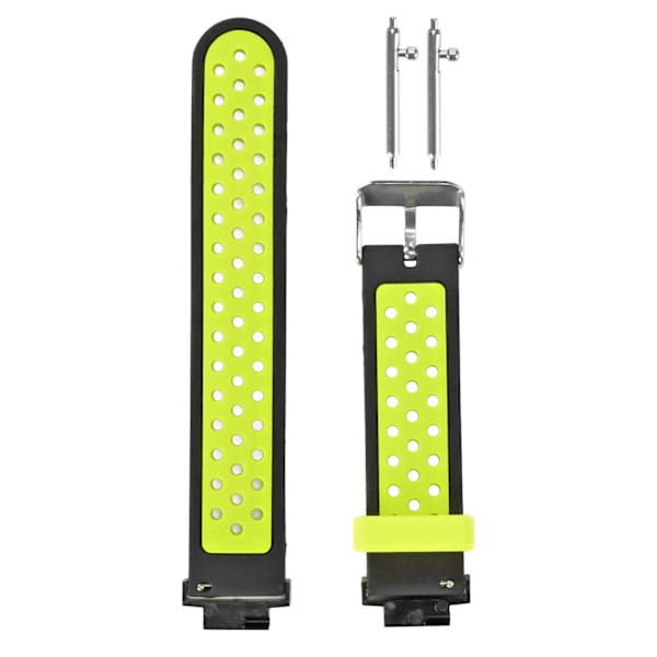 Silikonarmband Mjukt andas dubbelfärgsersättningsurarmband för Amazfit Verge Lite (svart grön)