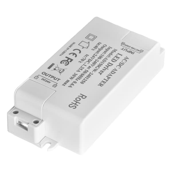 【NX】30W DC 24V 1,25A LED-driver konstant spænding Professionel LED-lystransformator AC 100‑240V