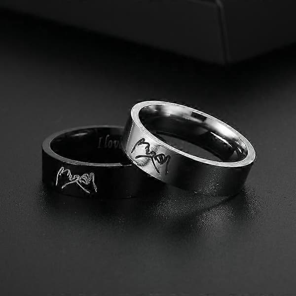 Matchende ringe i titaniumstål til par, modesmykker som gave til bryllup og forlovelse 9