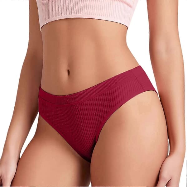 Damunderkläder med låg midja, ribbade, no show-detaljer, röda Wine red Xl